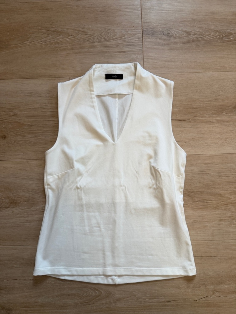 Rubi Sleeveless V-Neck Tank Top in Cream